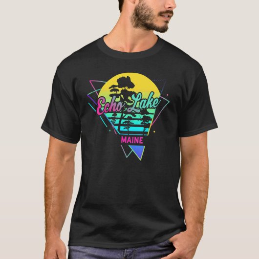 メインUSAノスタルジックレトロエコーレイク Tシャツ (正面)