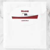 メインUSAロブスターボートロゴ 楕円形シール (バッグ)