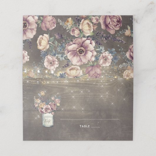 メイヴと金ゴールドフローラメイスン素朴ジャー結婚ズ プレイスカード (外部開封)