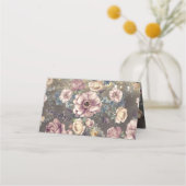 メイヴと金ゴールドフローラメイスン素朴ジャー結婚ズ プレイスカード (裏面)