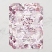 メイヴウォーターの色フローラ誕生日パーティーの招待 招待状 (正面/裏面)