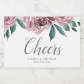 メイヴウォーターバラフローラ結婚ズミニ スパークリングワインラベル (シングルラベル)