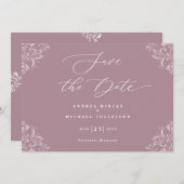 メイヴエレガントダスティバラ結婚式の日付を保存 セーブザデート (正面/裏面)