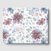 メイヴダスティブルーフローラエレガントウェディングゲストブック ゲストブック (裏面)