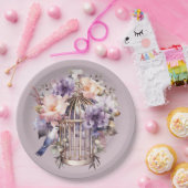 メイヴファイナリーパープルピンクバードシャワー ペーパープレート (パーティー)