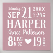 メイヴベビーガール誕生統計キープサケ ポスター (正面)