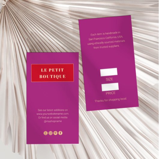 メイヴモダンレッド小売価格ラベル