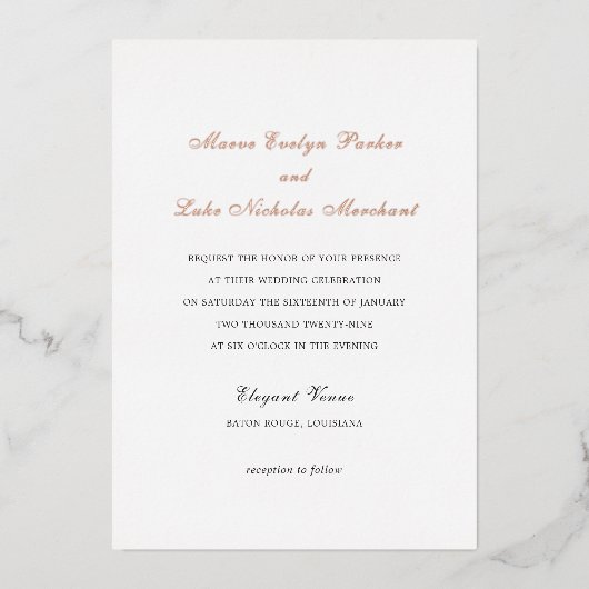 メイヴ伝統的結婚式招待状 箔招待状 (正面)