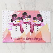 メイヴ水玉模様と雪だるま紙ランチョンマット ペーパーパッド (正面)