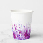 メイヴ・グラスは水彩画のカップ結婚を跳ね上げた 紙コップ (右)