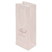 メイヴ&ピンクネームパーソナライズされたウェディングパーティー ワインギフトバッグ (裏面アングル)