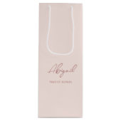 メイヴ&ピンクネームパーソナライズされたウェディングパーティー ワインギフトバッグ (正面)