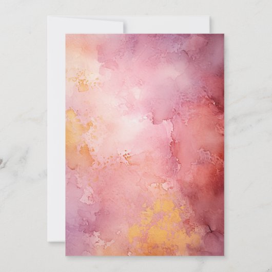 メイヴ&金ゴールド水彩洗い大人の誕生日パーティー 招待状 (裏面)