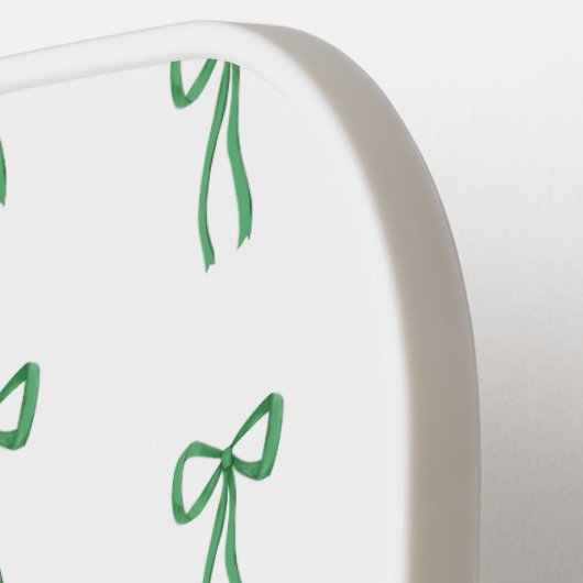 メイ名門私立校風のルまたはサンパトリックの日のための緑の弓 ピックルボールラケット (左詳細)