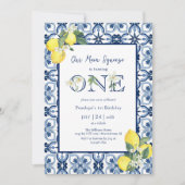 メイ地中海のンスクイズレモンベビーガールファースト 招待状 (正面)