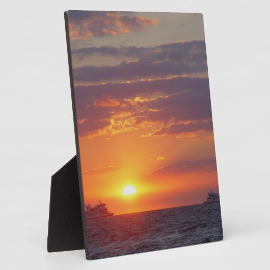 メイ岬イーゼルを通過する2隻の船を沈む フォトプラーク (側面)