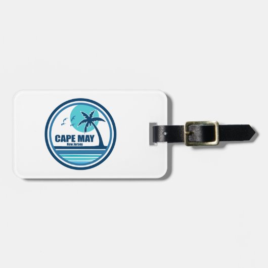 メイ岬ニュージャージーのヤシの木の鳥 ラゲッジタグ (正面横)