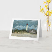 メイ岬ライトハウス絵を描ズ、ニュージャージー カード (黄色い花)