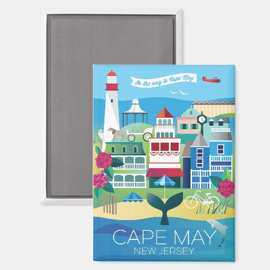 メイ岬、ニュージャージー冷蔵庫磁石 マグネット (正面/裏面)