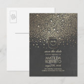 メイ素朴ソンの瓶のホタルの金ゴールド日付を保存 案内ポストカード (正面/裏面)