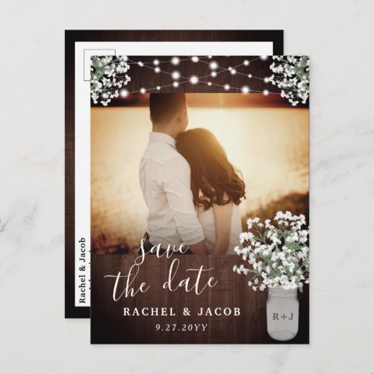 メイ素朴ソンのJARライト結婚式の日付を保存 ポストカード (正面/裏面)