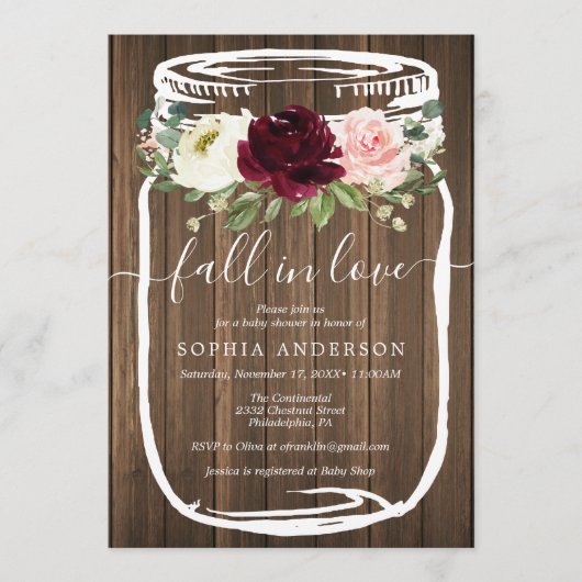 メイ素朴ソンジャーベビーシャワー招待状 プログラム (正面)