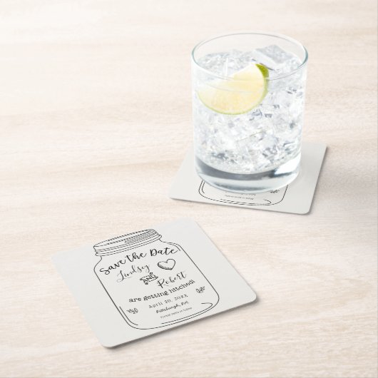 メイ素朴ソン·ジャーが日付を保存 スクエアペーパーコースター (インサイチュ)