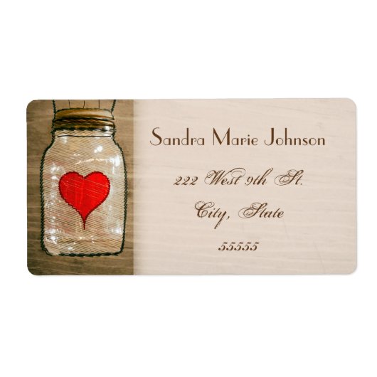 メイ素朴ソン・ジャーとハートの結婚住所 シール (正面)