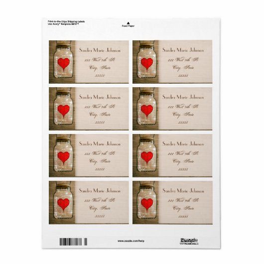 メイ素朴ソン・ジャーとハートの結婚住所 シール (フルシート)