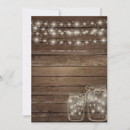 メイ素朴ソン・ジャース印刷またはデジ結婚タル 招待状 (裏面)