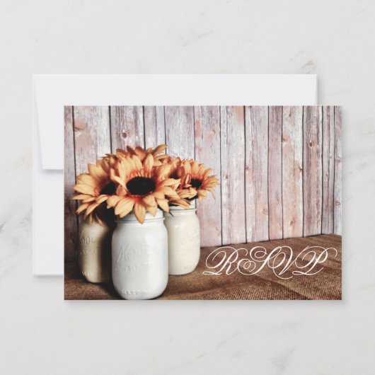 メイ素朴ソン・ジャーズ・サンフラワーズの結婚式の出欠確認カード 出欠カード (裏面)