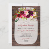 メイ素朴ソン·ジャーフローラベビーシャワー招待状 招待状 (正面)