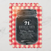 メイ素朴ソン·ジャー·ピクニック21歳誕生日パーティー 招待状 (正面/裏面)