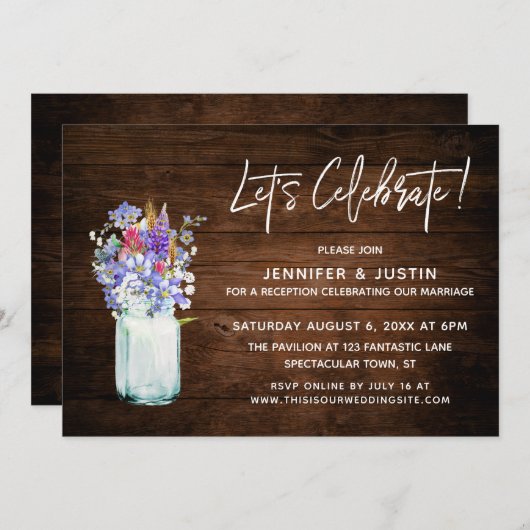 メイ素朴ンの祝瓶に野花を咲かせよう 招待状 (正面/裏面)