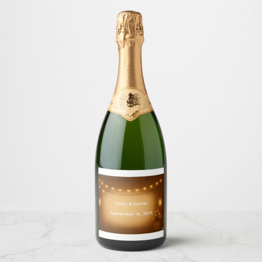 メイ素朴ンジャーブリ結婚ーのワインボトルラベル スパークリングワインラベル (正面)