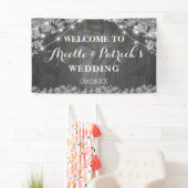 メイ素朴ンジャール紫シルバーグレーフローラ結婚ズ 横断幕 (インサイチュ)