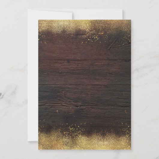 メイ素朴ンジャー灯と金ゴールドグリッター結婚ズ 招待状 (裏面)