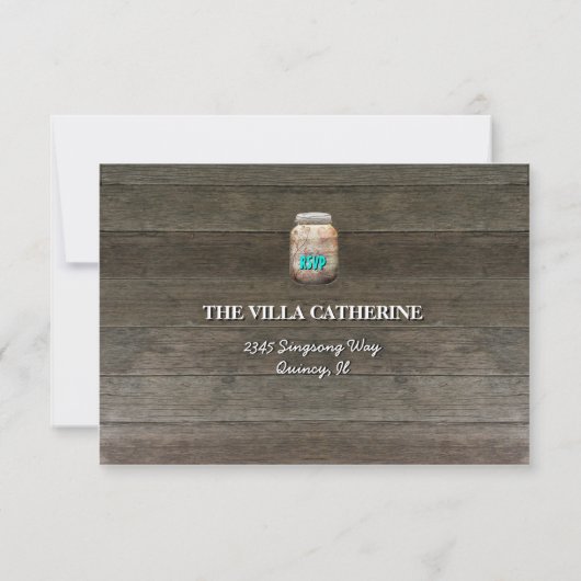 メイ素朴ンジャー結婚式レセプションRSVP 出欠カード (裏面)