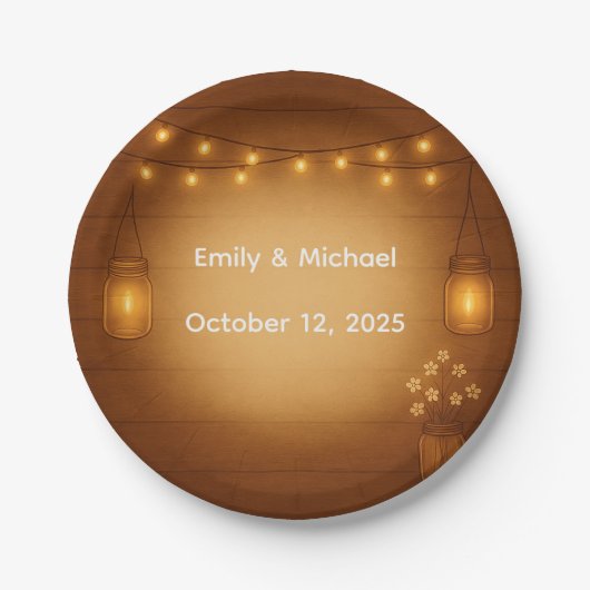 メイ素朴ンジャー&ストリングラ結婚イト ペーパープレート (正面)