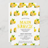 メイ素朴ンスクイズレモンブライダルシャワー 招待状 (正面/裏面)