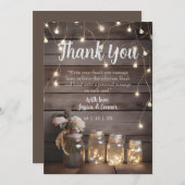 メイ素朴ン結婚ジャーの木舎の背景 サンキューカード (正面/裏面)