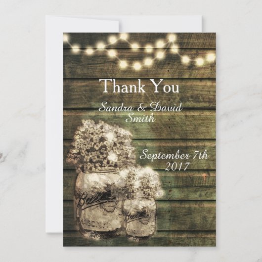 メイ素朴ン・ジャー結婚の感謝 サンキューカード (正面)