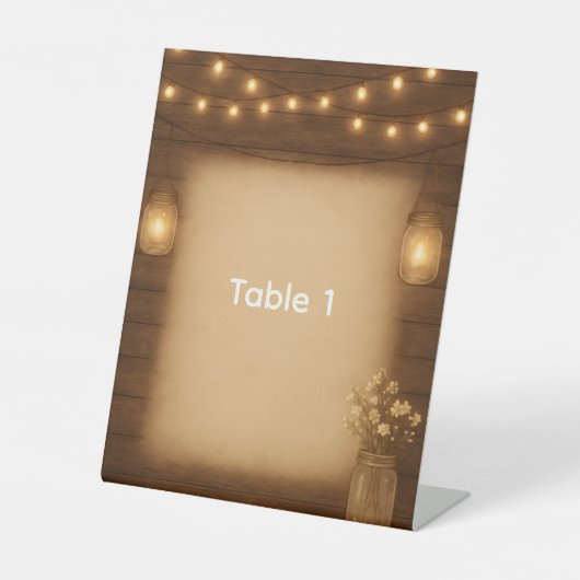 メイ素朴ン・ジャー結婚ベリーのテーブル番号カード 台座サイン (正面)