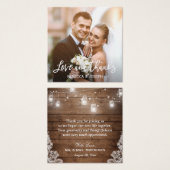 メイ素朴ン・ジャー結婚ル・レースの写真サンキューカード (正面&裏面)