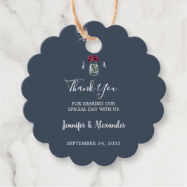 メイ素朴ン・ジャー・モノグラム・ネイビー結婚ブルー フェイバータグ