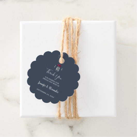 メイ素朴ン・ジャー・モノグラム・ネイビー結婚ブルー フェイバータグ (インサイチュ)