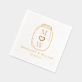 メイ素朴ンJARカップル2イニシャル名日付 箔ナプキン (左)
