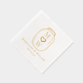 メイ素朴ンJARカップル2イニシャル名日付 箔ナプキン (右)