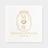 メイ素朴ンJARカップル2イニシャル名日付 箔ナプキン (正面)