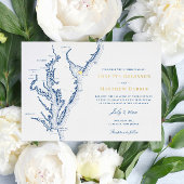 メイ結婚ン・ニュージャージーの海軍と金ゴールド 箔招待状